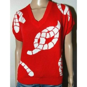 Korea Vintage Knot Sweater Red medium